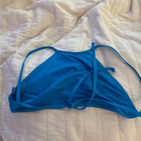 SKIMS SWIM HIGH NECK BIKINI TOP IN TURQUOISE Size small - Picture 6 of 6